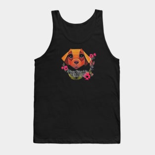 dog in garden Tank Top